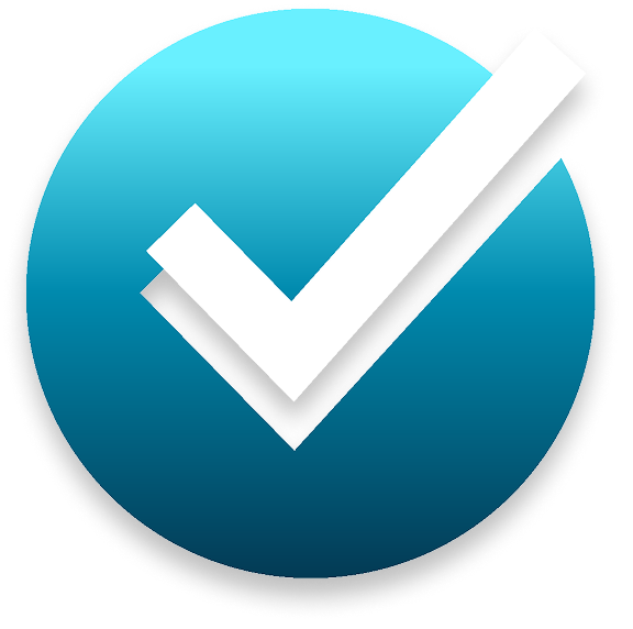 check mark with blue background